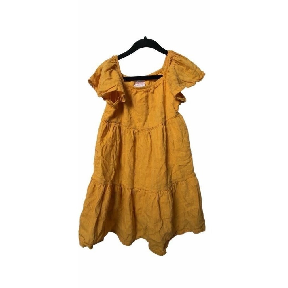 Jumping Beans Toddler Girl Yellow Square Neck Flutter Sleeve Dress 4T_K42